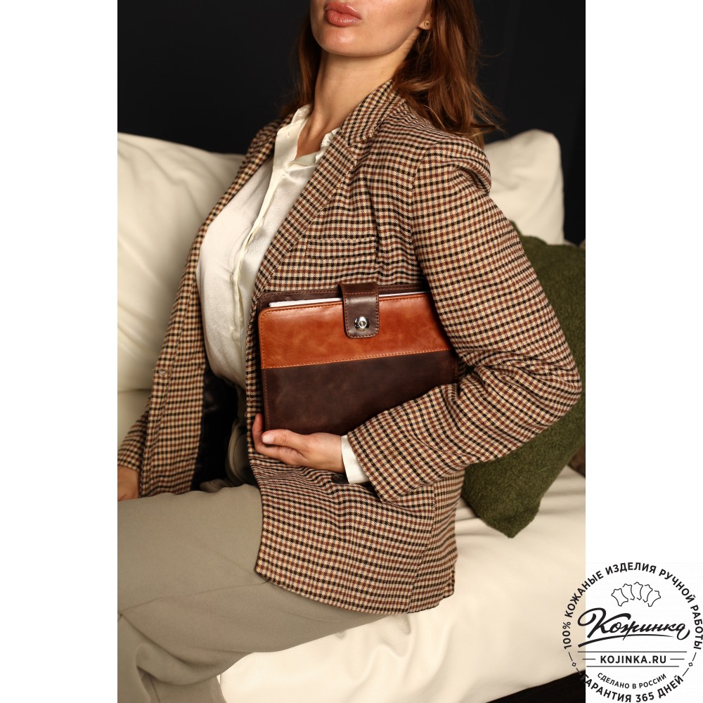 Кожаный ежедневник "Монблан" (тёмно-коричневый антик)